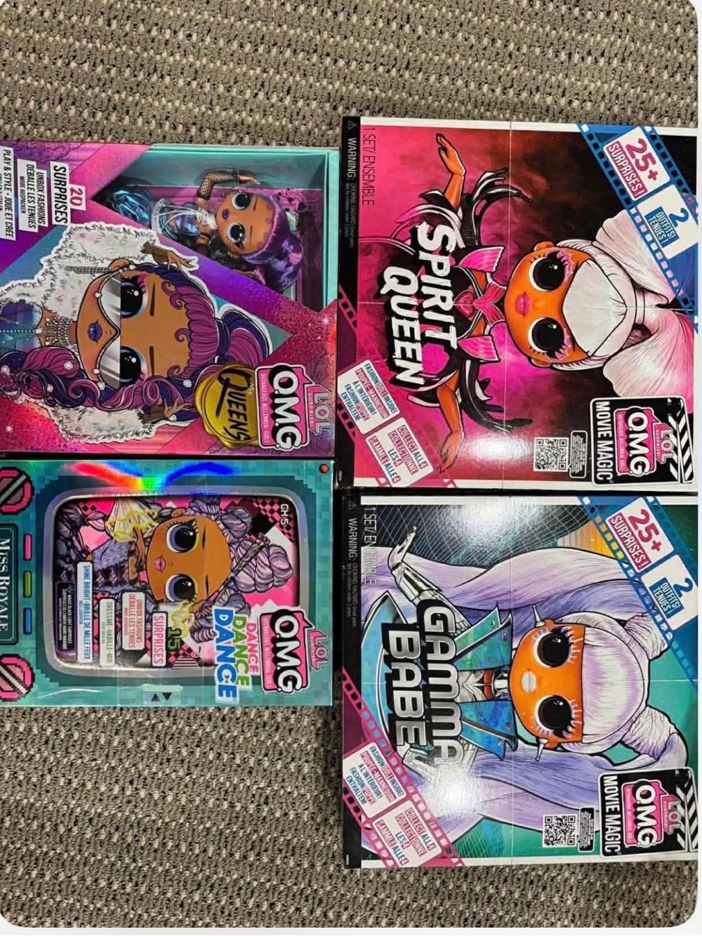 L.O.L. Surprise! Dolls Set with Pink, Purple, Teal, White Accents